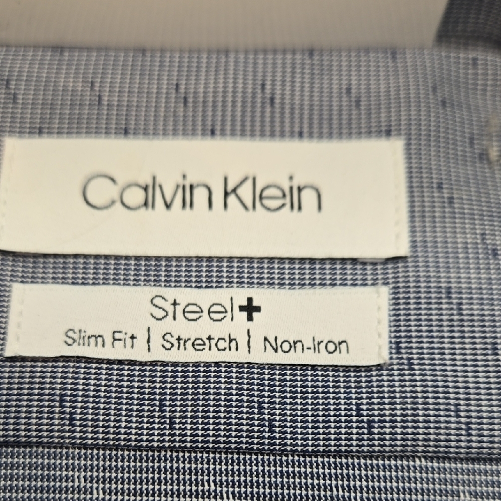 Calvin Klein Men's Steel Blue Dress Shirt - Picture 2 of 7